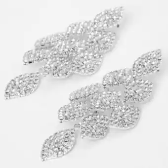 Claire's Silver 2" pave chandelier drop earrings oferta
