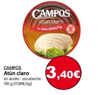Hiper Usera Campos Atún claro 190g oferta
