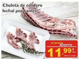 Cash Ecofamilia Chuleta de cordero lechal por carrés oferta