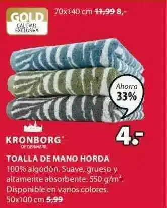 JYSK Toalla De Mano Horda Kronborg oferta