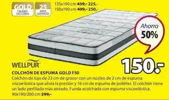 JYSK Wellpur Colchón De Espuma Gold F50 oferta