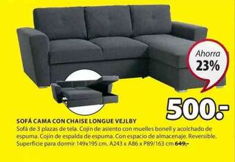 JYSK Sofa Cama Con Chaise Longue Vejlby oferta