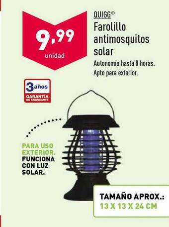 ALDI Quigg Farolillo Antimosquitos Solar oferta