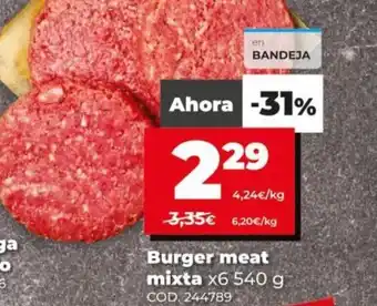 Dia Burger meat mixta x6 540g oferta