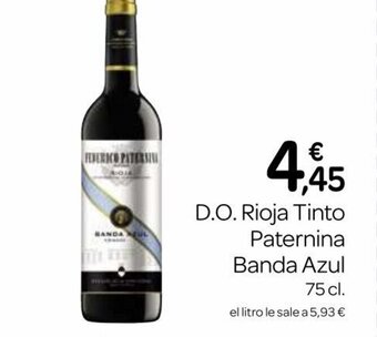 Supermercados El Jamón D.O Rioja Tinto Paternina Banda Azul 75 cl. oferta