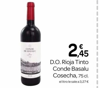 Supermercados El Jamón D.O Rioja Tinto Conde Basalu Cosecha 75 cl. oferta