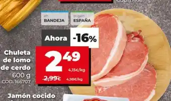 Dia Chuleta de lomode cerdo 600g oferta