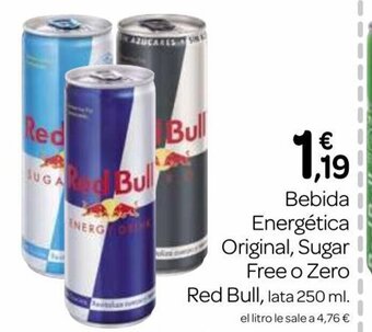 Supermercados El Jamón Bebida Energética Original ,Sugar Free o Zero Red Bull oferta