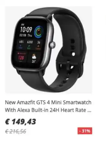Aliexpress New amazfit GTS 4 mini smartwatch with alexa built-in 24H heart rate oferta