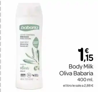 Supermercados El Jamón Body Milk Oiva Babaria oferta