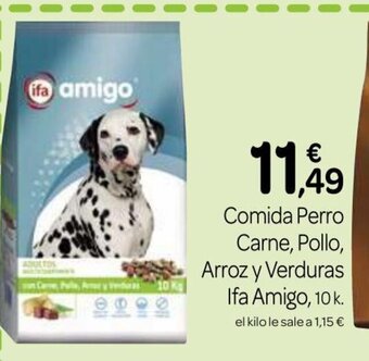 Supermercados El Jamón Comida Perro Carne, Pollo Arroz y Verduras Ifa Amigo oferta
