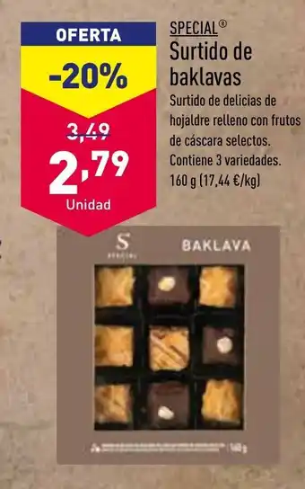 ALDI SPECIAL surtido de baklavas oferta
