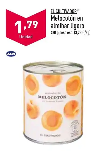 ALDI EL CULTIVADOR melocotón en alimibar ligero oferta