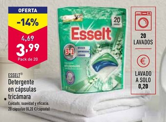 ALDI ESSELT detergente en cápsulas tricámara oferta