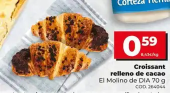 Dia El Molino de DIA Croissant relleno de cacao 70g oferta