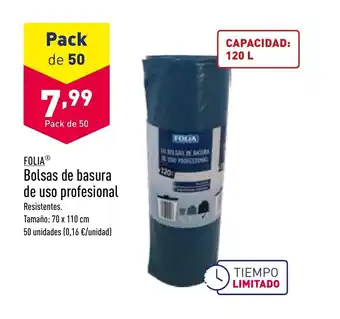 ALDI FOLIA bolsas de basura de uso profesional oferta