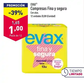 ALDI EVAX compresas fina y segura oferta