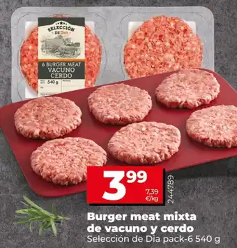 Burger Meat Mixta De Vacuno y Cerdo