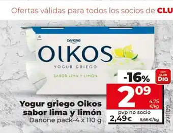 Dia Fresh Yogur Griego Oikos Sabor Lima y Limón oferta