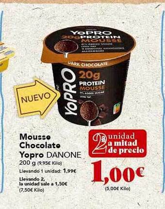 Gadis Mousse chocolate yopro danone oferta