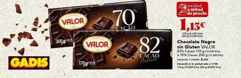Gadis Chocolate negro sin gluten valor oferta