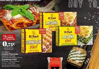 Gadis El pavo lasaña precocida canelone fácil oferta
