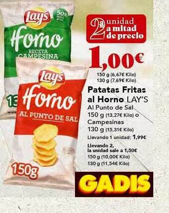 Gadis Patatas fritas al horno lay's oferta