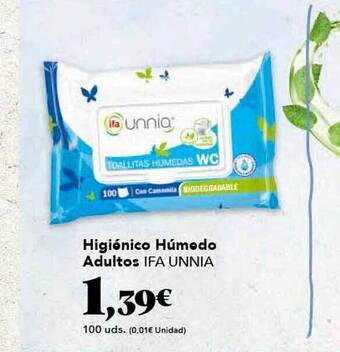 Gadis Higiénico húmedo adultos ifa unnia oferta