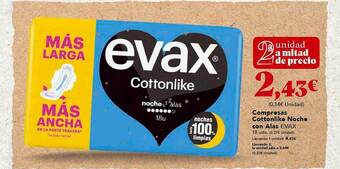 Gadis Compresas cottonlike noche con alas evax oferta