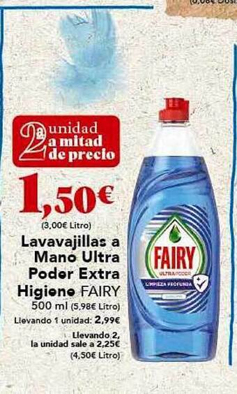 Gadis Lavavajillas a mano ultra poder extra higiene fairy oferta