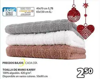 JYSK Toalla de mano k arby oferta