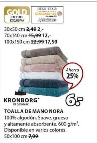 JYSK Kronborg toalla de mano nora oferta