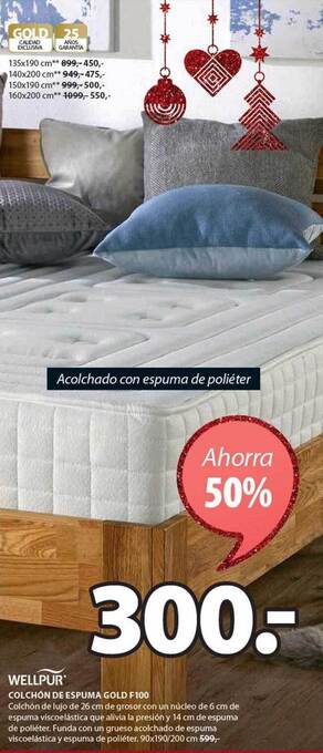 JYSK Wellpur colchón de espuma gold f100 oferta
