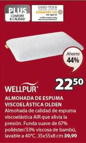 JYSK Wellpur almohada de espuma viscoelástica olden oferta