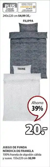 JYSK Juego de funda nórdica de franela oferta