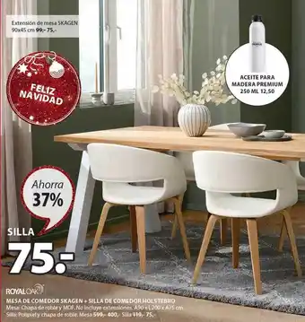 JYSK Royaloak mesa de comedor skagen + silla de comedor holstebro oferta