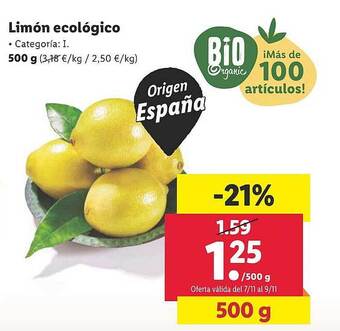 Lidl Limón ecológico oferta
