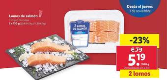 Lidl Lomos de salmón oferta