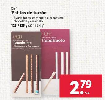 Lidl Dor palitos de turrón oferta