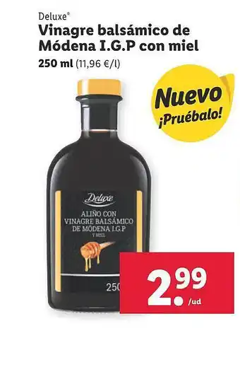 Lidl Deluxe vinagre balsámico de módena i.g.p. con miel oferta