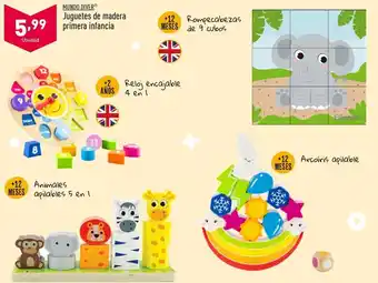 ALDI Juguetes de madera primera infancia mundo diver oferta