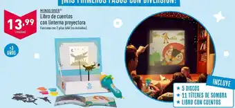 ALDI Libro de cuentos con linterna proyectora mundo diver oferta