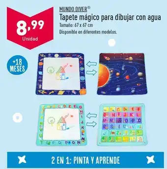 ALDI Tapete mágico para dibujar con agua mundo diver oferta