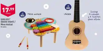 ALDI Ukelele infantil/ mesa musical mundo diver oferta