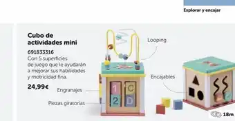 EurekaKids Cubo de actividades mini 691833316 con 5 superficies de juego que le ayudarán a mejorar sus habilidades y motricidad fin oferta