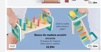 EurekaKids Banco de madera oferta