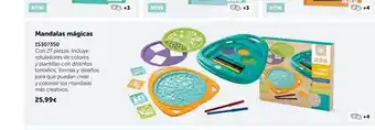 New mandalas mágicas 15307350 con 27 piezas. incluye rotuladores de colores y plantillas con distintos tamaños, formas y d