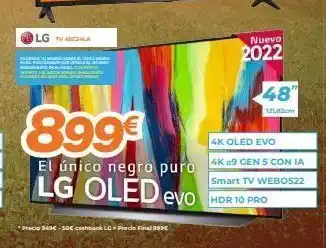 Pascual Martí Lg tv cala 899€ *precio $49€ - 50€ cashback lc precio final 899€ nuevo 2022 48' 121,82cm 4k oled evo 4k 09 gen 5 con oferta