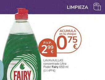 Supermercados Charter Lavavajillas concentrado ultra poder fairy oferta