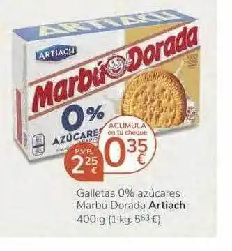 Supermercados Charter Galletas 0% azúcares marbú dorada artiach oferta